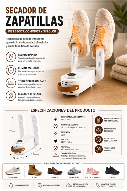 Secador de Zapatillas Inteligente Plegable ⭐