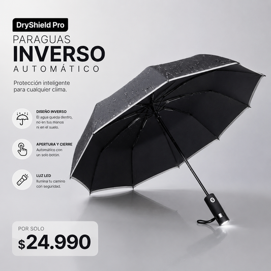 DryShield Pro: Paraguas Inverso Automático